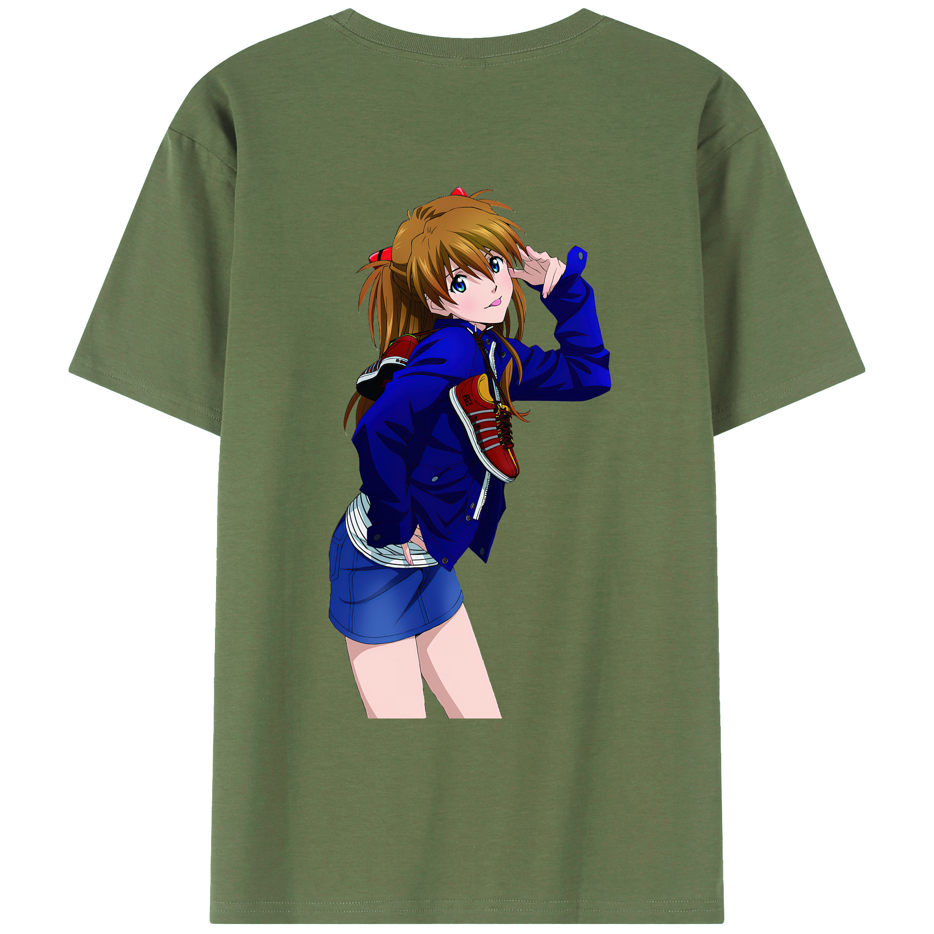 （画像用） EVA 新世紀エヴァンゲリオン 綿100％ メンズ半袖Tシャツ（バックプリント） 通気性
